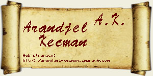 Aranđel Kecman vizit kartica